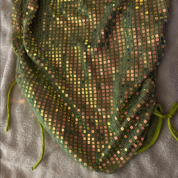 Green Sequin Halter Top - Picture 8 of 9